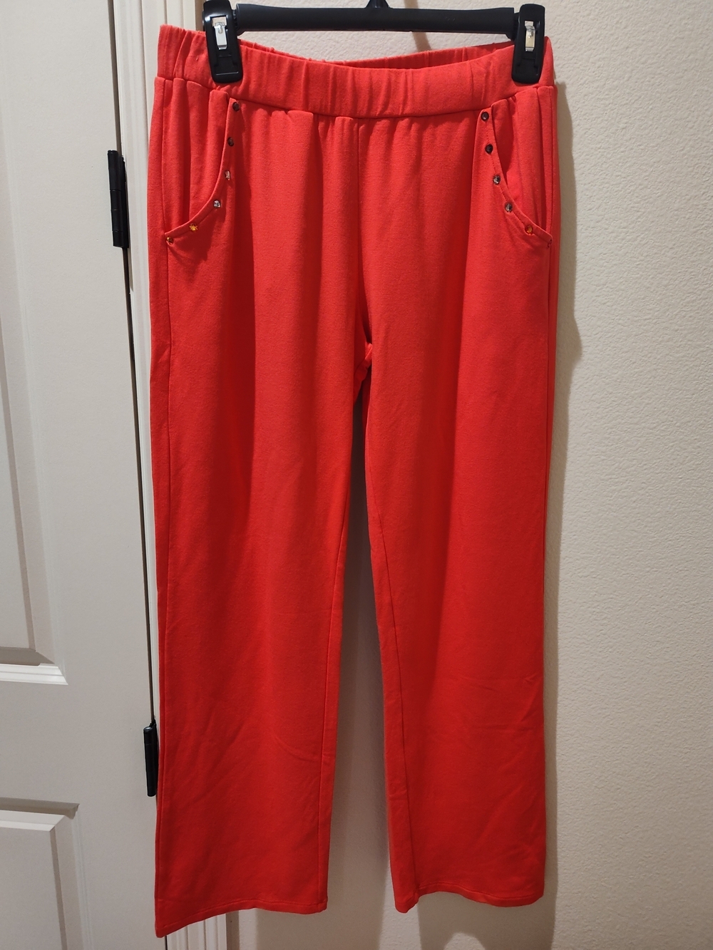 NWT Bright Coral EAN13 Wide-Leg Lounge Pants Made In Italy Sz Small